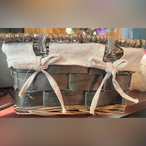Woven Basket with Beige Accents